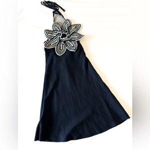 Zara limited edition floral crochet mini linen dress Size Small